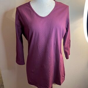 Mod Pod Scoop Neck Tunic/Tee, Plum/Mauve 2X